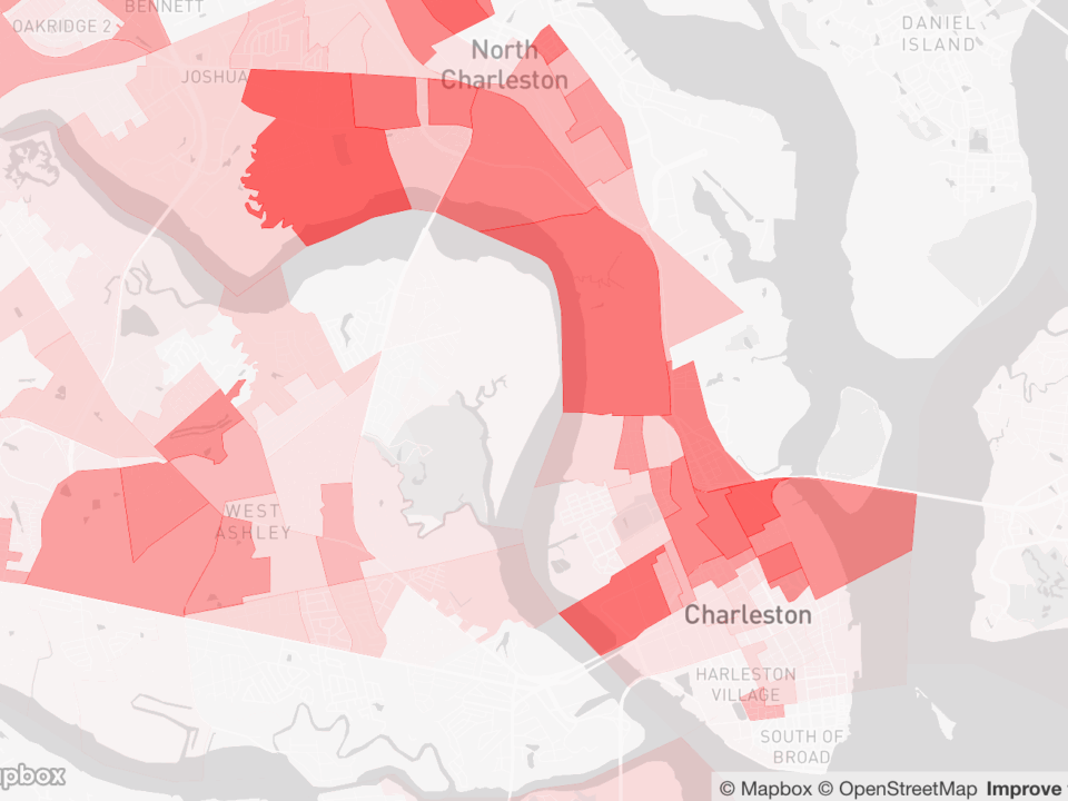 downtown charleston crime statistics map