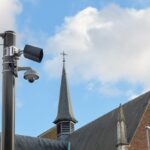 security camera outside a church